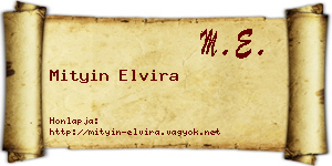 Mityin Elvira névjegykártya